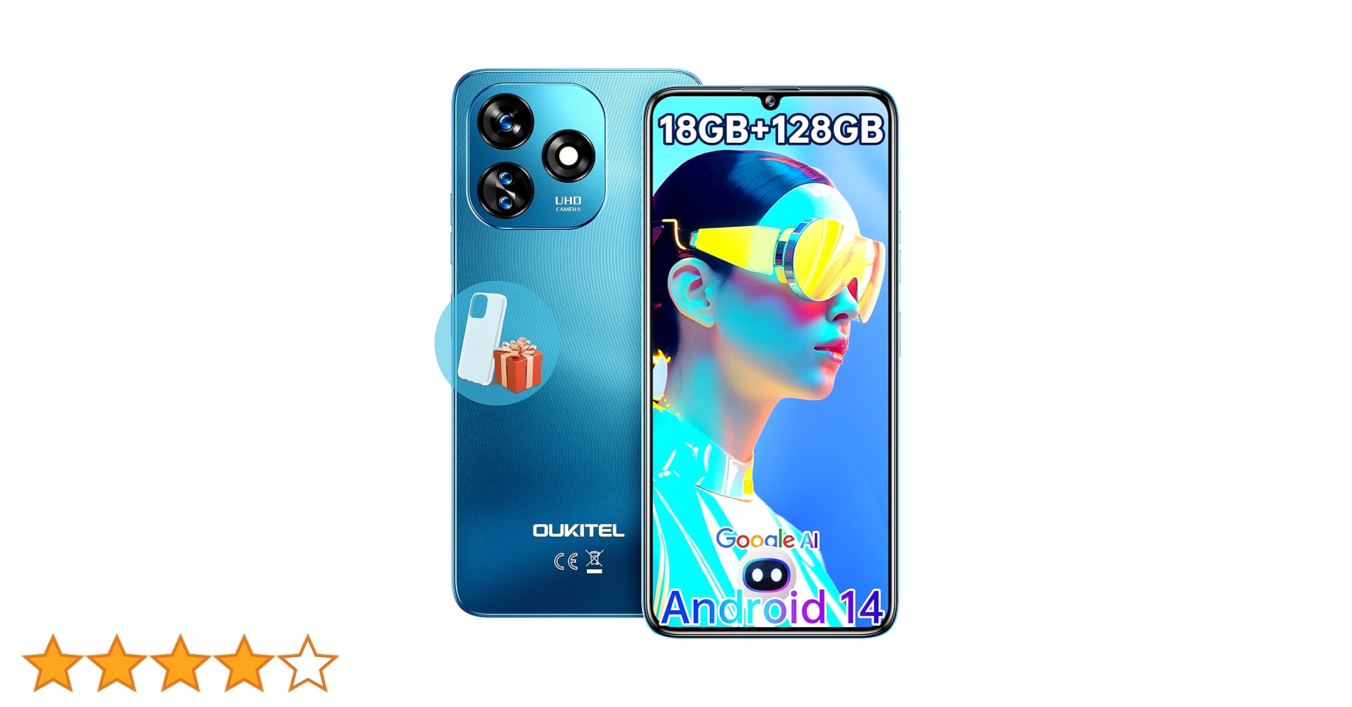 OUKITEL C51 Mobile Phones Sim Free Unlocked, 6.8